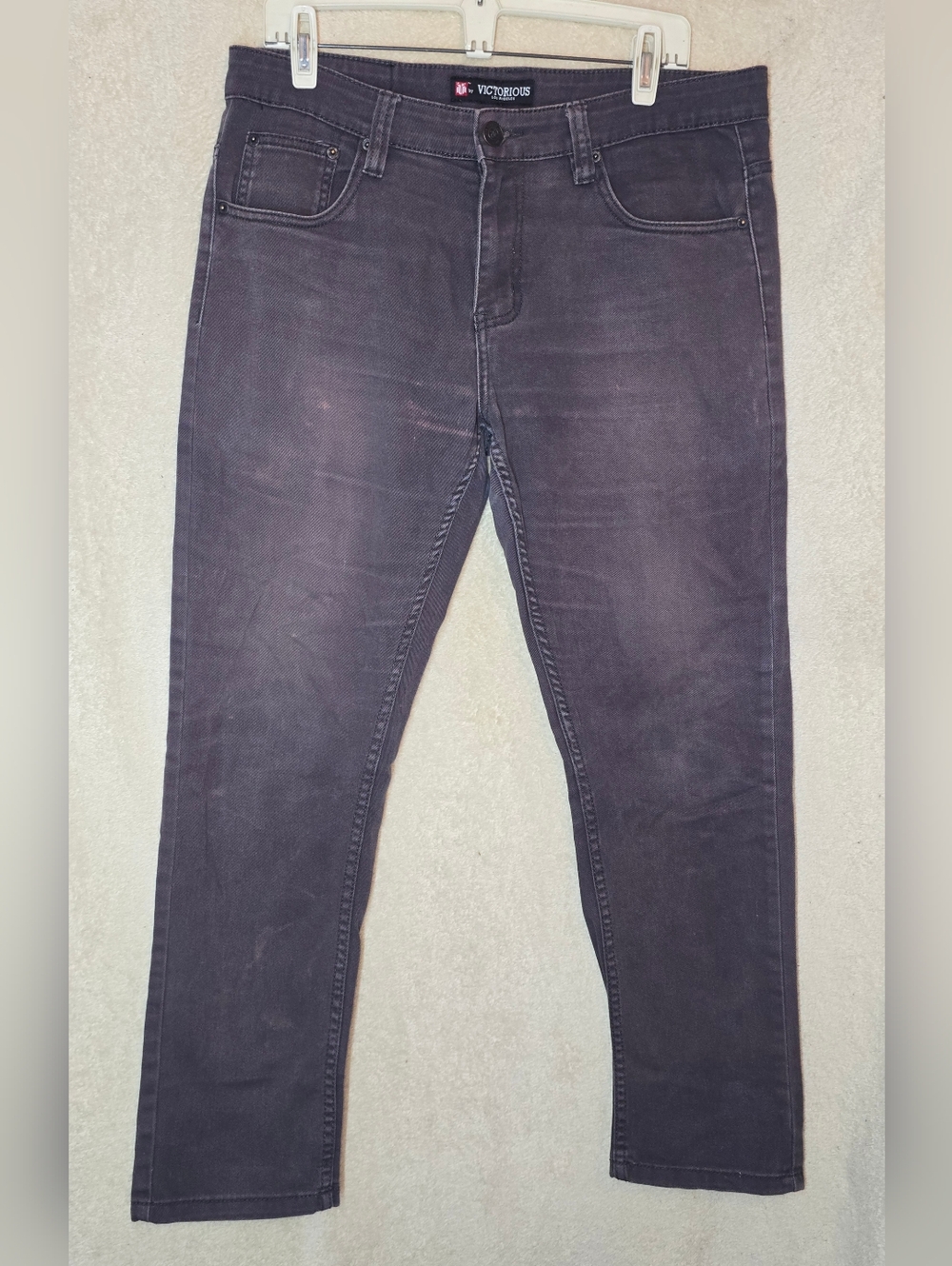 Victorious Premium Collection Mens Grey Skinny Jeans Cotton Blend Size 28 X 30